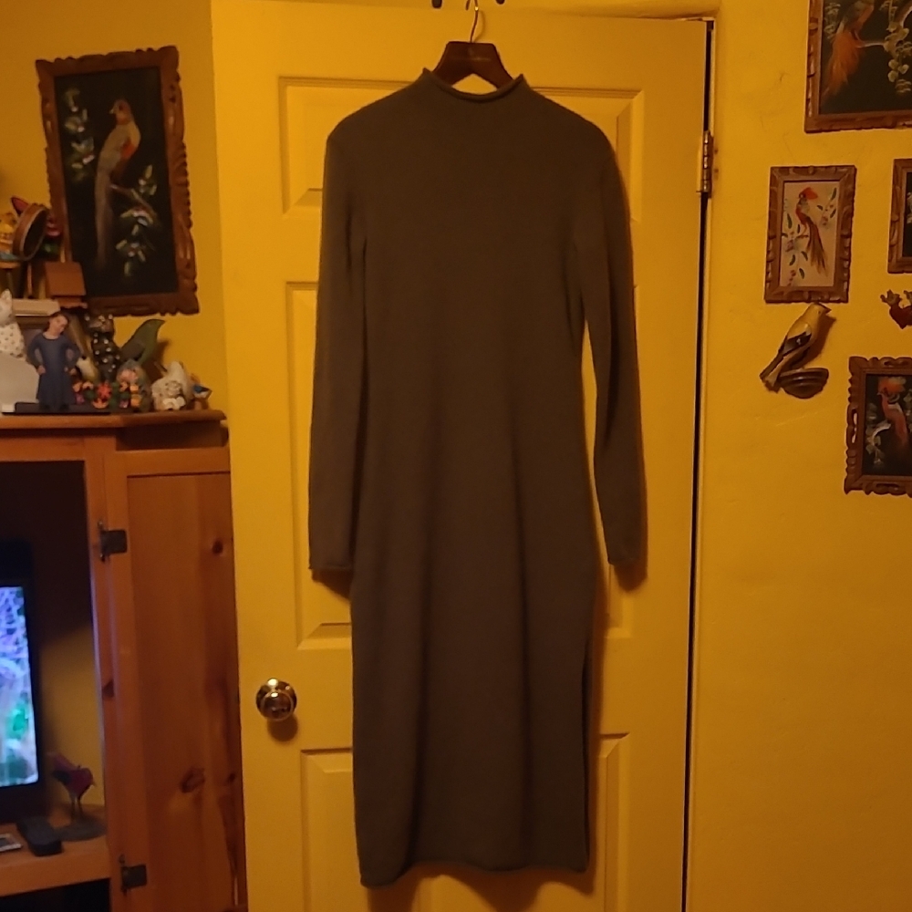 Reformation Long Sleeve Cashmere Maxi Dress in Walnut Brown